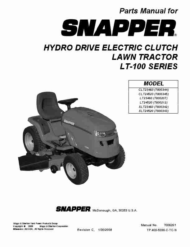 Snapper Lawn Mower LT-100 Series-page_pdf